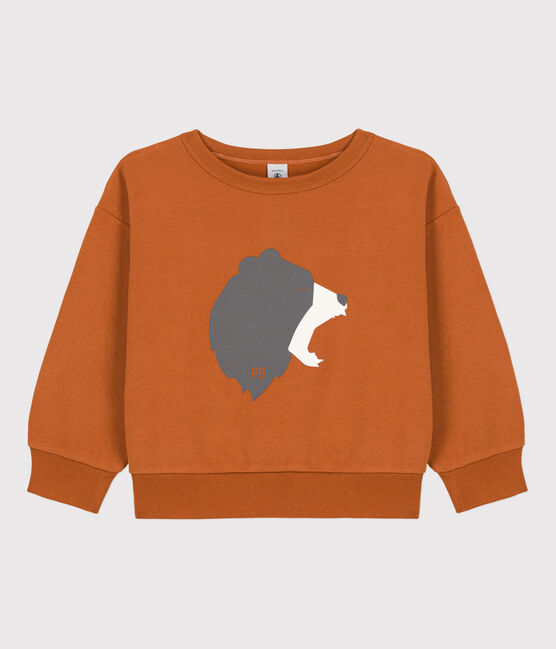 Sudadera estampada de muletón de niña / niño marron ECUREUIL