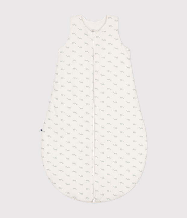 Saco de terciopelo para beb&eacute; con estampado de ballena TOG 3 blanco/verde
