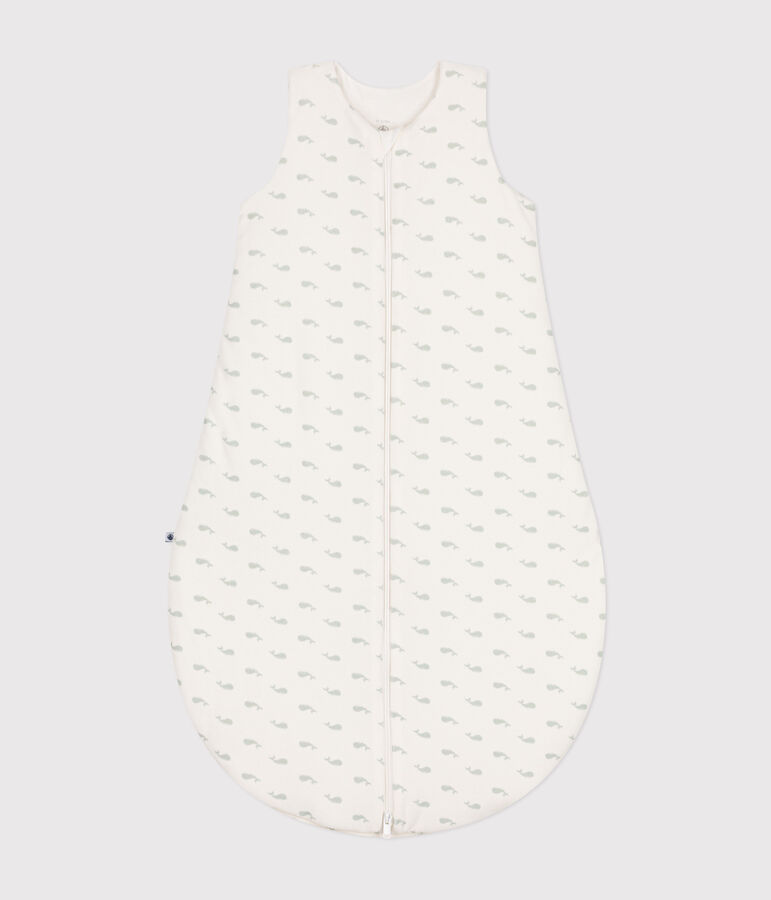 Saco de terciopelo para beb&eacute; con estampado de ballena TOG 3 blanco MARSHMALLOW/ HERBIER