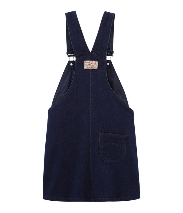 Vestido peto infantil para ni&ntilde;a azul/beige
