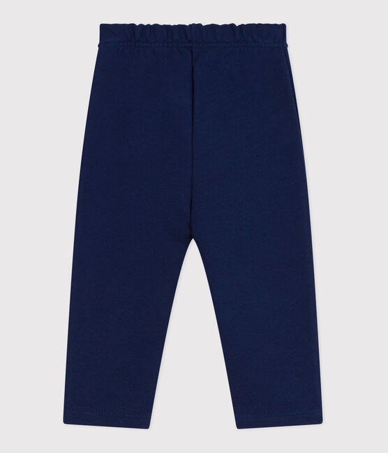 Pantalón de jogging liso de algodón para bebé azul MEDIEVAL