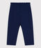 Pantalón de jogging liso de algodón para bebé azul MEDIEVAL