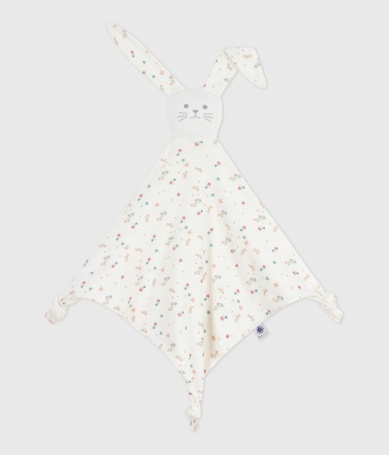Doudou de algod&oacute;n con estampado de flores para beb&eacute; blanco/multicolor