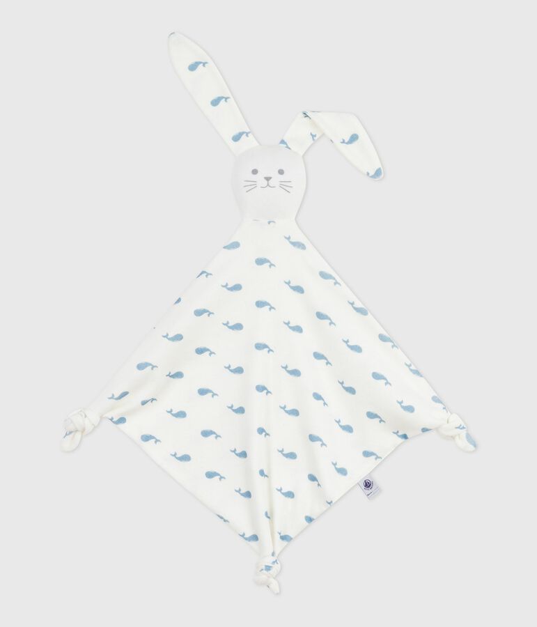 Doudou de algod&oacute;n con estampado de ballena para beb&eacute; blanco/azul