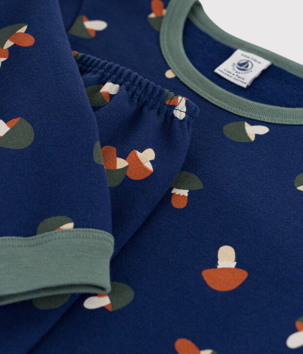 Pijama de felpa con motivo de seta para ni&ntilde;o/ni&ntilde;a azul/multicolor