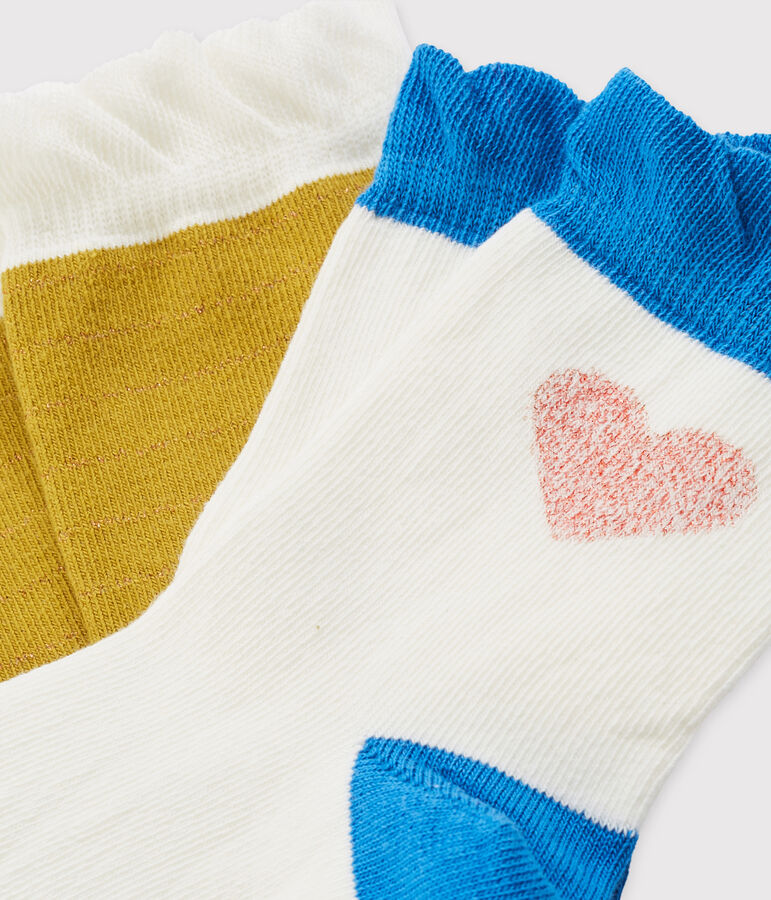 Lote de 2 pares de calcetines infantiles para ni&ntilde;a multicolor
