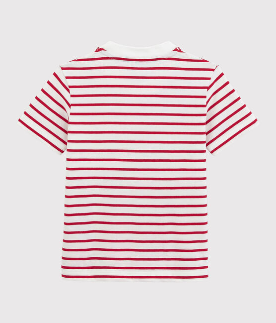 Camiseta de manga corta de punto de niño blanco MARSHMALLOW/rojo TERKUIT