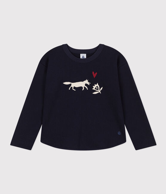 Sudadera de muletón de niña azul SMOKING