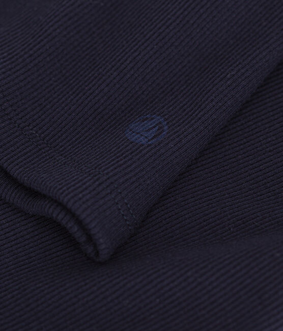 Camiseta Iconique de cuello vuelto de punto 2x2 para mujer azul SMOKING