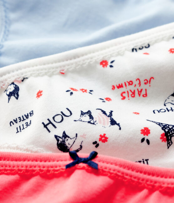 Juego de 3 braguitas con estampado de París de niña de algodón orgánico variante 1