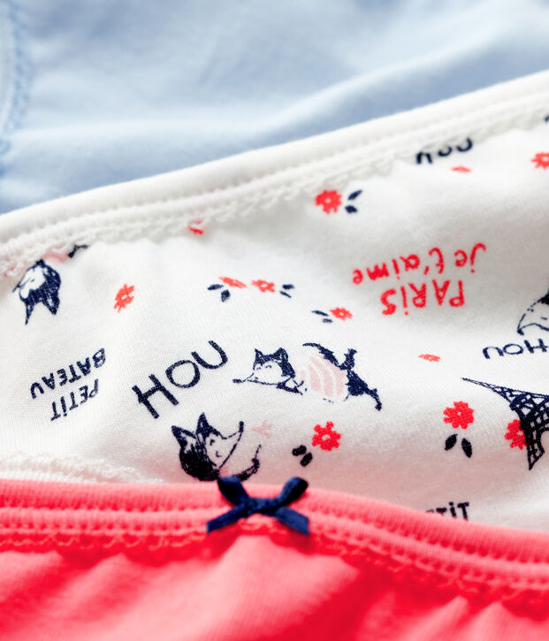 Juego de 3 braguitas con estampado de Par&iacute;s de ni&ntilde;a de algod&oacute;n org&aacute;nico multicolor