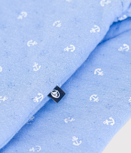 Pelele de algodón con estampado de pequeñas anclas para bebé azul EDNA/blanco MARSHMALLOW