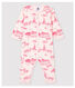 Pijama enterizo sin pies en tela de Jouy rosa de bebé niña de algodón