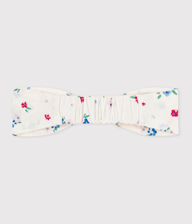 Cinta de popelina con estampado de flores para beb&eacute; ni&ntilde;a blanco/multicolor