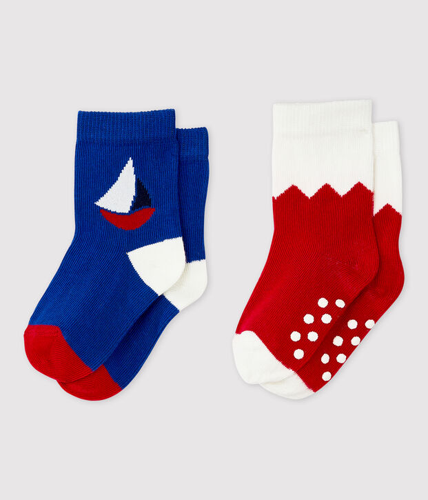 Lote de 2 pares de calcetines con dibujo de beb&eacute; ni&ntilde;o multicolor