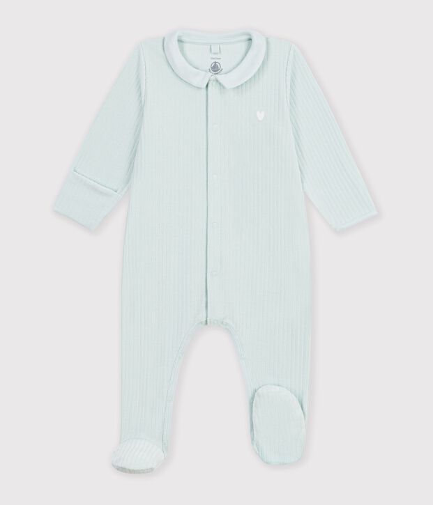 Pijama de terciopelo con cuello liso para beb&eacute; SPRAY