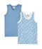 Lote de 2 camisetas sin mangas para niño blanco LOT