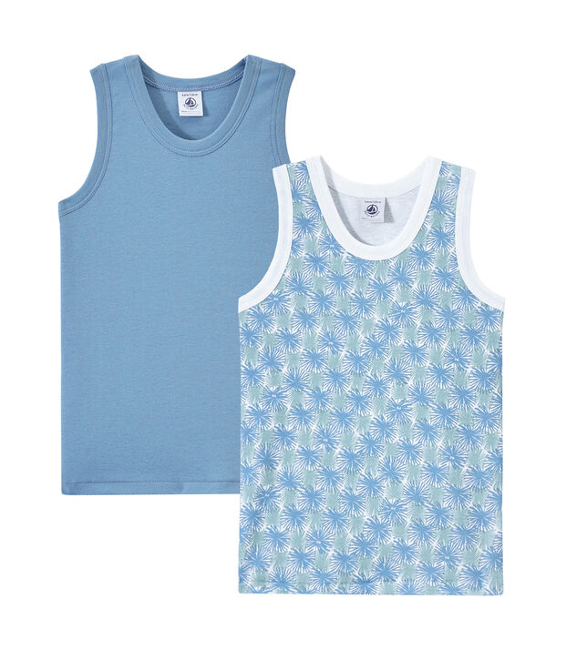 Lote de 2 camisetas sin mangas para ni&ntilde;o blanco
