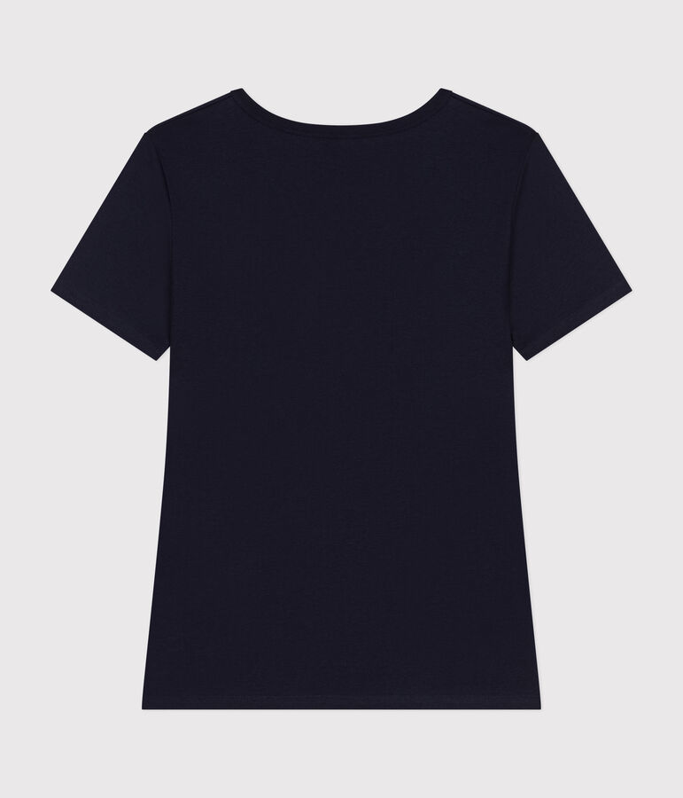 Camiseta Iconique de manga corta de punto liso para mujer azul