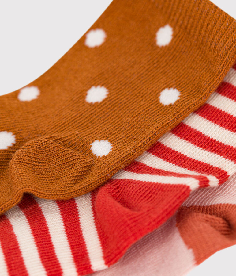 Juego de 3 pares de calcetines para beb&eacute; multicolor