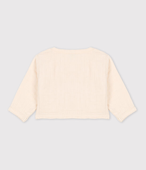 C&aacute;rdigan de gasa de algod&oacute;n para beb&eacute; crudo