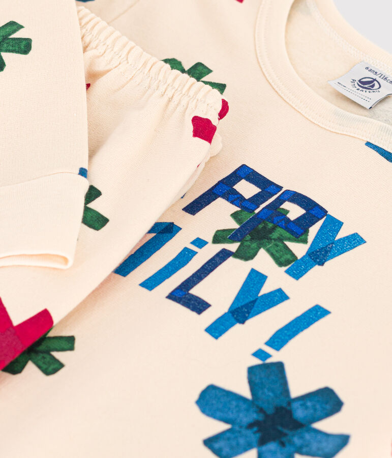 Pijama de felpa con estrella para ni&ntilde;o/ni&ntilde;a crudo/multicolor