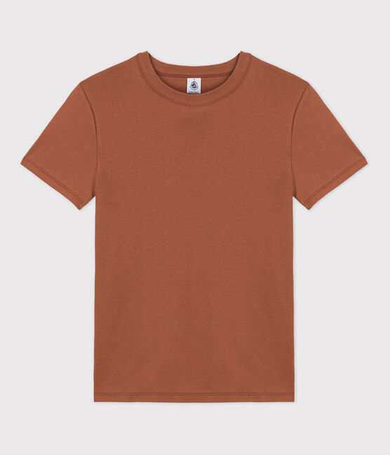 Camiseta de algodón L'ICONIQUE con cuello redondo para mujer marron CINA