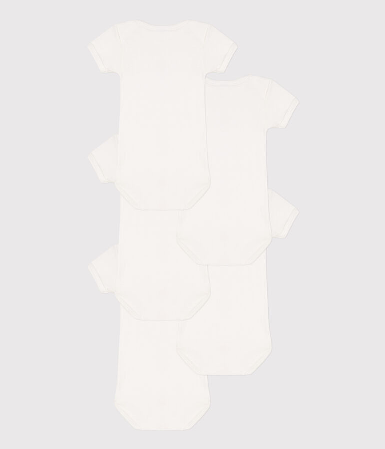 Juego de 5 bodis de manga corta de algod&oacute;n con conejos multicolor