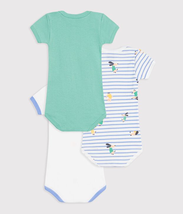 Lot de 3 bodies manches courtes en coton multicolor