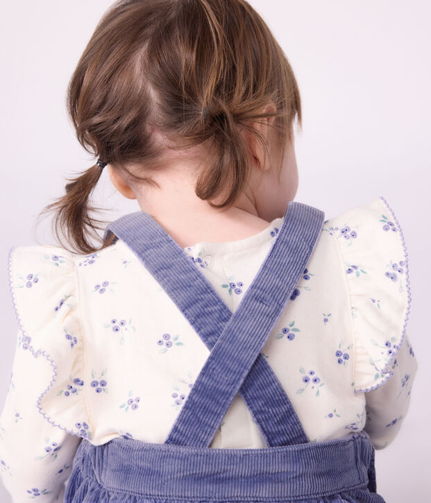 Vestido liso de pana sin mangas para beb&eacute; violeta