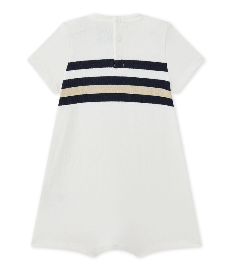 Pelele corto de beb&eacute; ni&ntilde;o de manga corta blanco MARSHMALLOW/blanco MULTICO