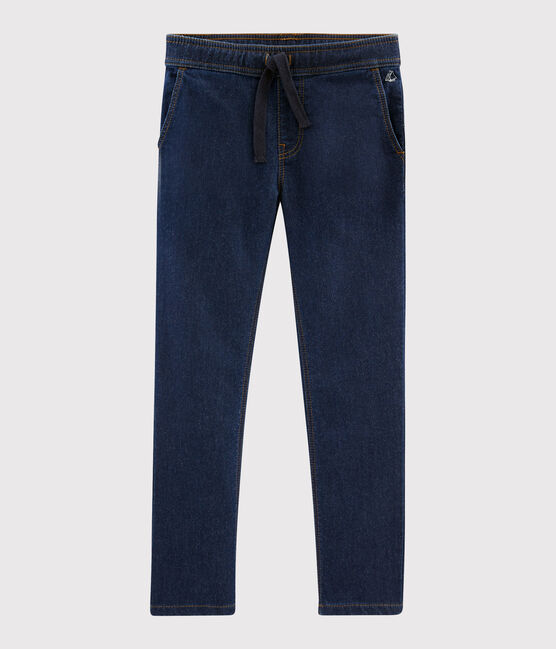 Pantalón de felpa vaquero de niño azul DENIM BLEU FONCE