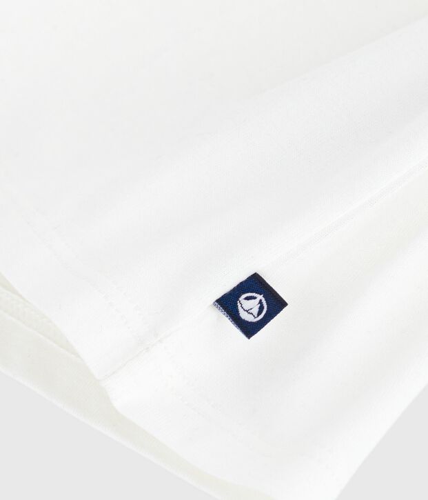 Blusa lisa de algod&oacute;n de manga larga para beb&eacute; blanco