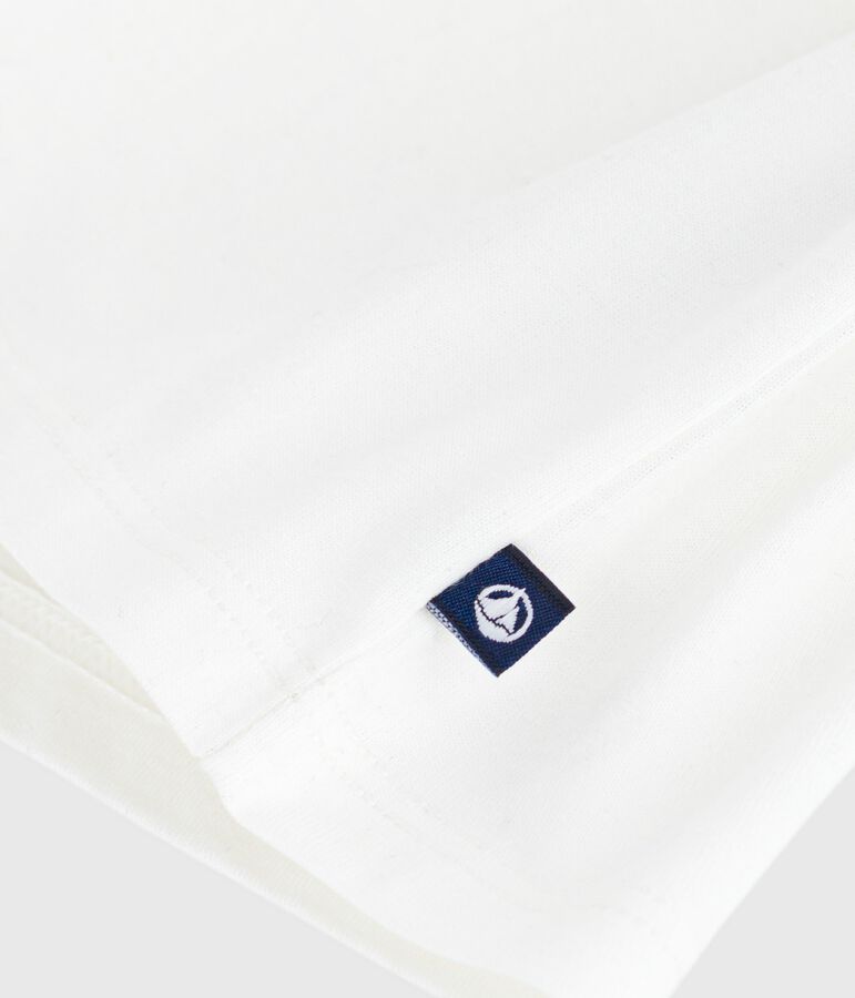 Blusa lisa de algod&oacute;n de manga larga para beb&eacute; blanco