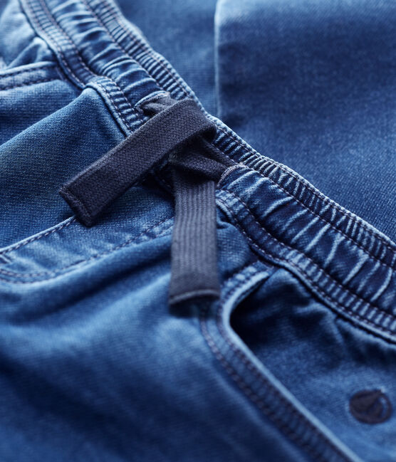 Pantalón de corte normal de tejido vaquero orgánico de niño azul DENIM BLEU DELAVE