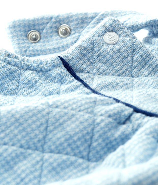 Peto corto para beb&eacute; de t&uacute;bico acolchado azul/blanco