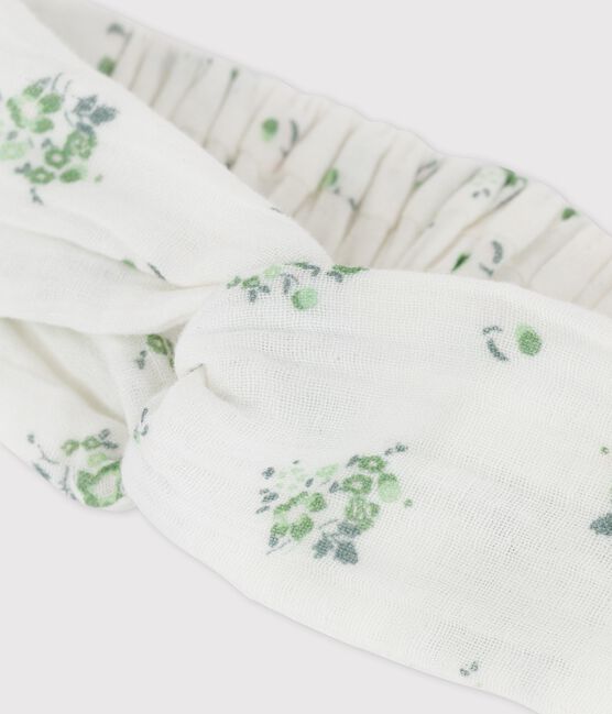 Diadema de bebé de tejido a capas de algodón orgánico blanco MARSHMALLOW/blanco MULTICO