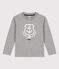 Camiseta de algodón de manga larga para niño gris SUBWAY CHINE