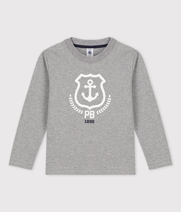 Camiseta de algod&oacute;n de manga larga para ni&ntilde;o gris SUBWAY CHINE