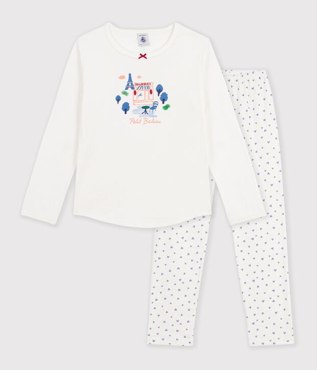 Pijama infantil de algod&oacute;n con estampado de Par&iacute;s azul/azul