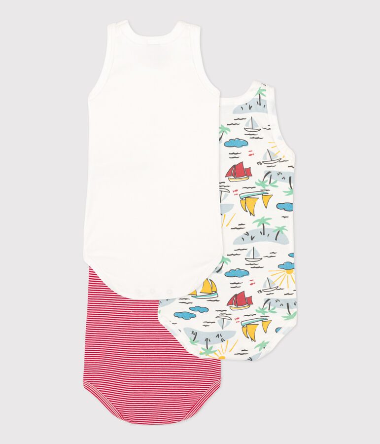 Juego de 3 bodis de manga corta de algod&oacute;n con exploradores multicolor