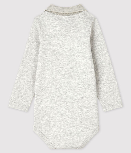 Bodi de manga larga con cuello de polo para bebé gris BELUGA CHINE
