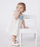 Vestido blanco de algodón y pololo con estampado de lunares para bebé blanco MARSHMALLOW/blanco MULTICO