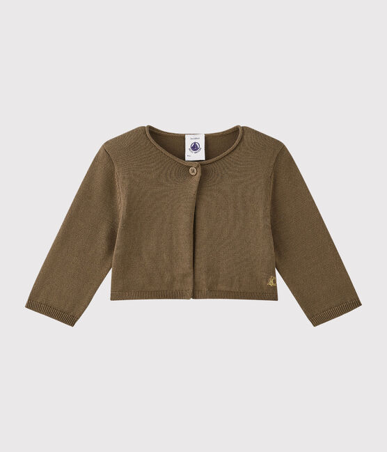 Bolero de bebé niña de punto marron SHITAKE