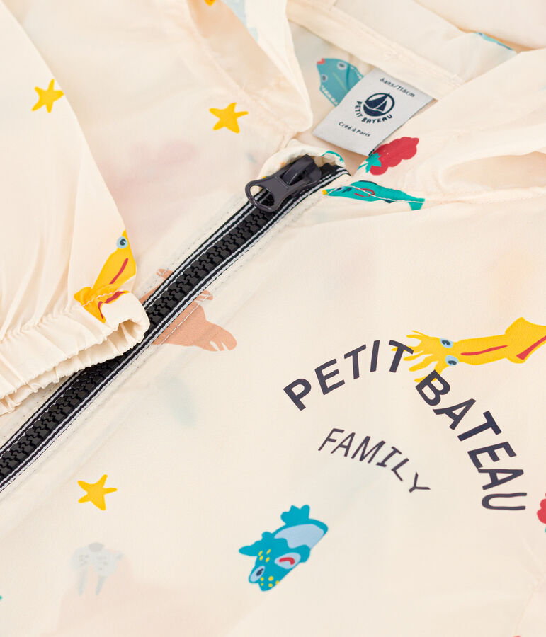 Cortavientos de material reciclado para ni&ntilde;o/ni&ntilde;a crudo/multicolor