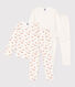 Juego de 2 pijamas de algodón con corazones para niña