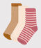 3 pares de calcetines infantiles de algodón a rayas variante 1