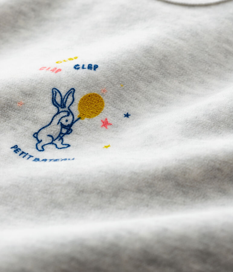 Pelele de terciopelo gris moteado para beb&eacute; gris BELUGA CHINE