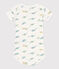 Body estampado de algodón de manga corta para bebé blanco MARSHMALLOW/blanco MULTICO