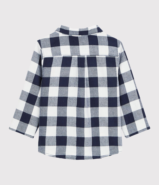 Camisa de algodón de bebé. azul SMOKING/blanco MARSHMALLOW